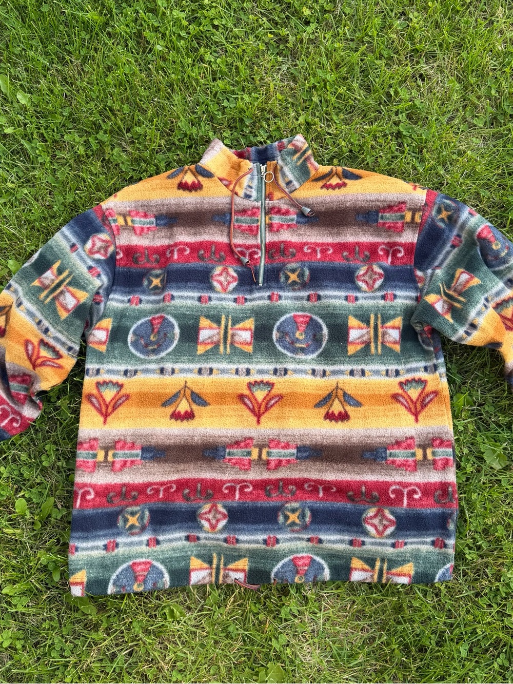 Vintage Multicolor Aztec Fleece Pullover